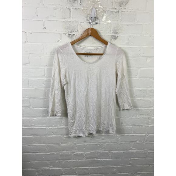 Fatface Women's Regular Fit Roundneck T-Shirt 3/4 Sleeve White Size 14 Plus - Picture 1 of 4